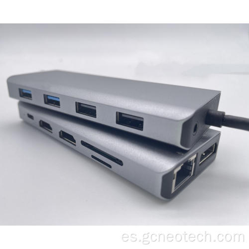 Adaptador de estación de acoplamiento 12 en 1 Tipo C Laptop USB